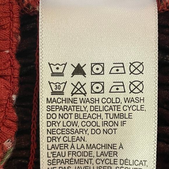 Lucky Brand Red Ditsy Floral Ruffled Crop Smocked Cami Tank LARGE Y2K Coquette - Picture 9 of 9